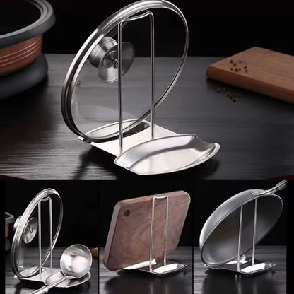 Stainless Steel Pot Lid  Spoon Holder Stand  Kitchen Organizer Rack 5
