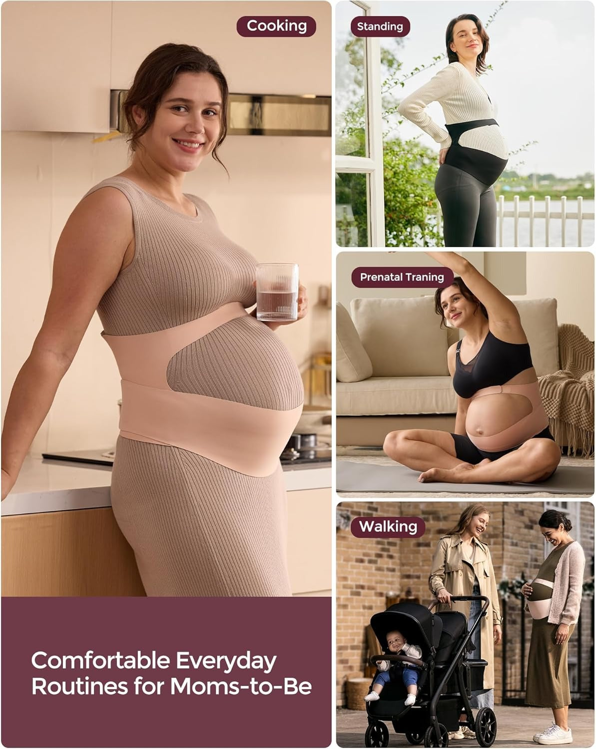 Pregnancy Belly Band Ultimate Maternity Support Invisible Pregnancy Belt Sciatica Relief Ergonomic  2