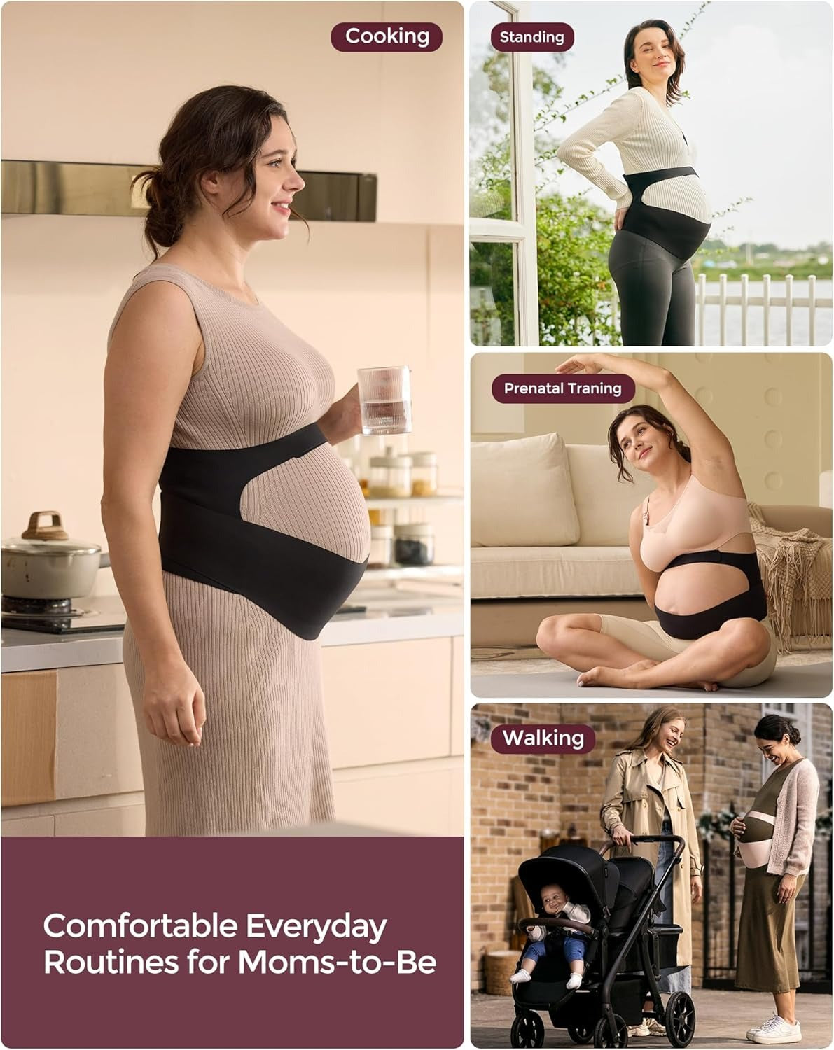 Pregnancy Belly Band Ultimate Maternity Support Invisible Pregnancy Belt Sciatica Relief Ergonomic  4