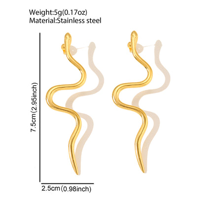 Europe Stainless Steel Earrings, Fine Snake Stud Earrings For Women, New Trending Jewelry Products, United States Design
