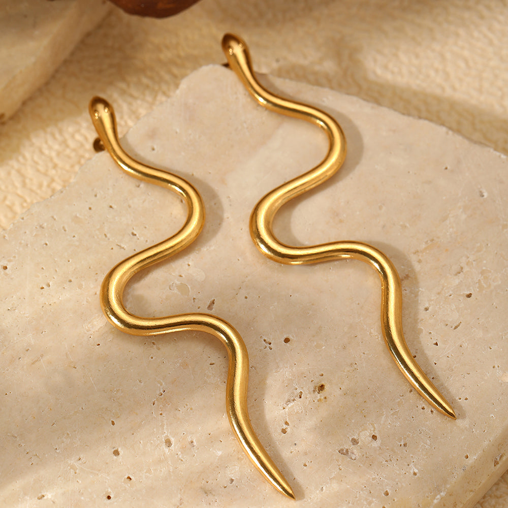 Europe Stainless Steel Earrings, Fine Snake Stud Earrings For Women, New Trending Jewelry Products, United States Design