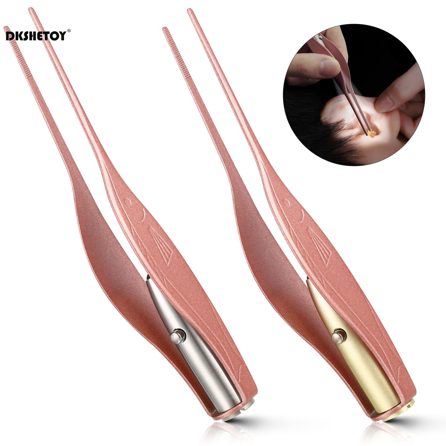 Safe Ear wax remover with light Kids, LED Light Ear Wax Removal Ear Care, Wax Spoon Digger Flashlight Earpick