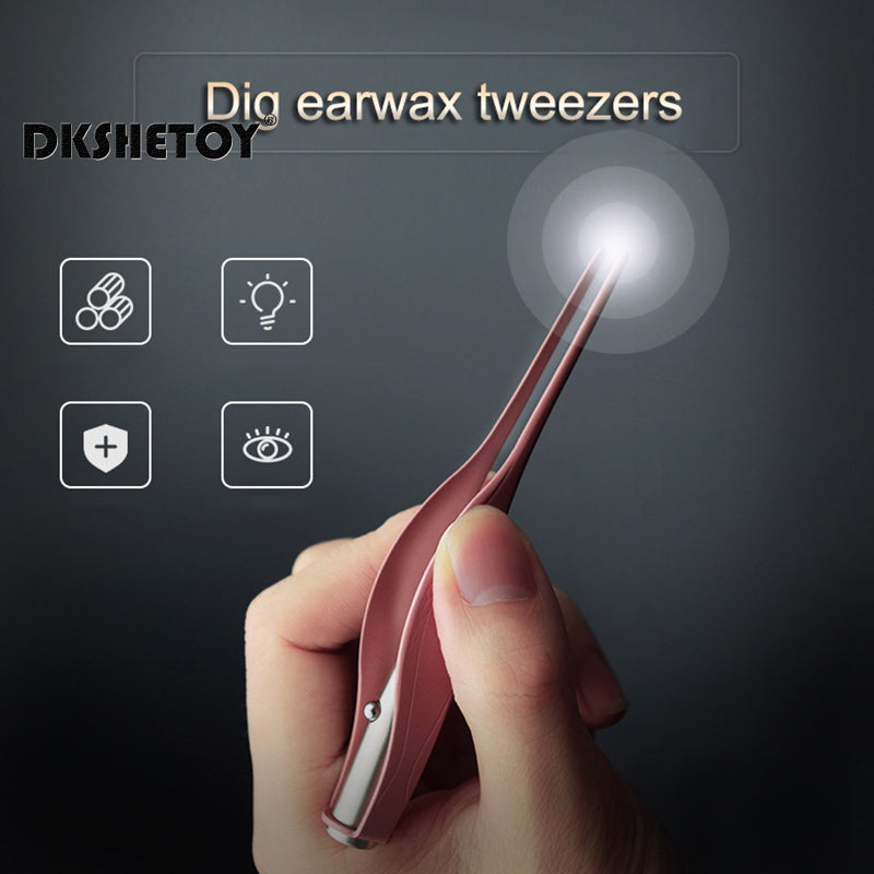 Safe Ear wax remover with light Kids, LED Light Ear Wax Removal Ear Care, Wax Spoon Digger Flashlight Earpick