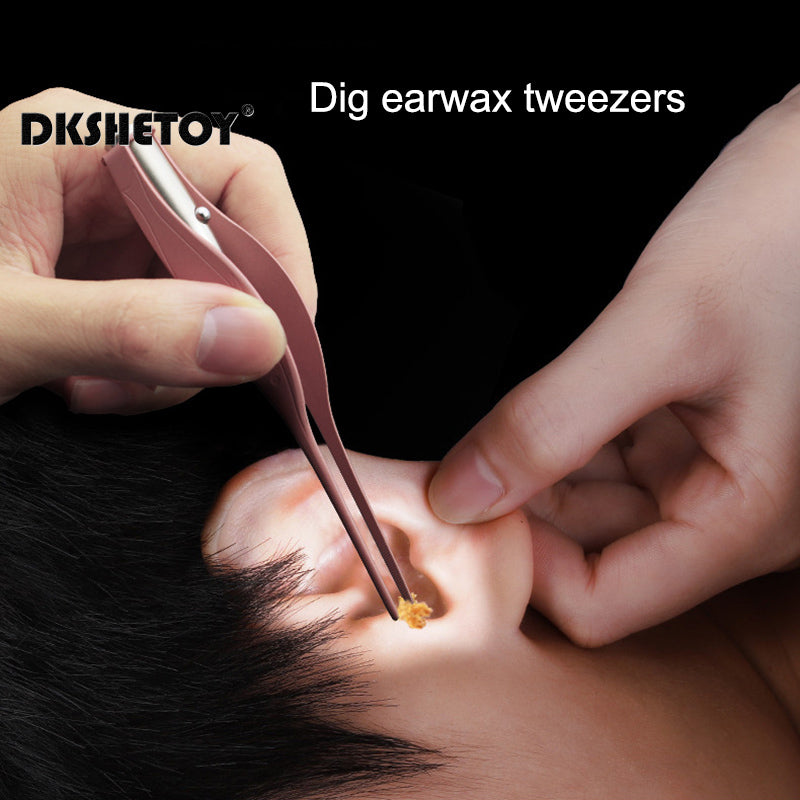Safe Ear wax remover with light Kids, LED Light Ear Wax Removal Ear Care, Wax Spoon Digger Flashlight Earpick