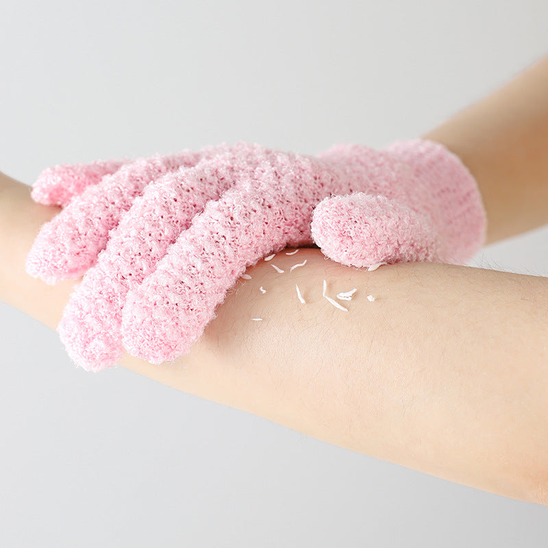 Towel Scrub Bath Exfoliating Bath Mud Rubbing Back Suit Rubbing Gloves Fivefinger Deep Clean 1