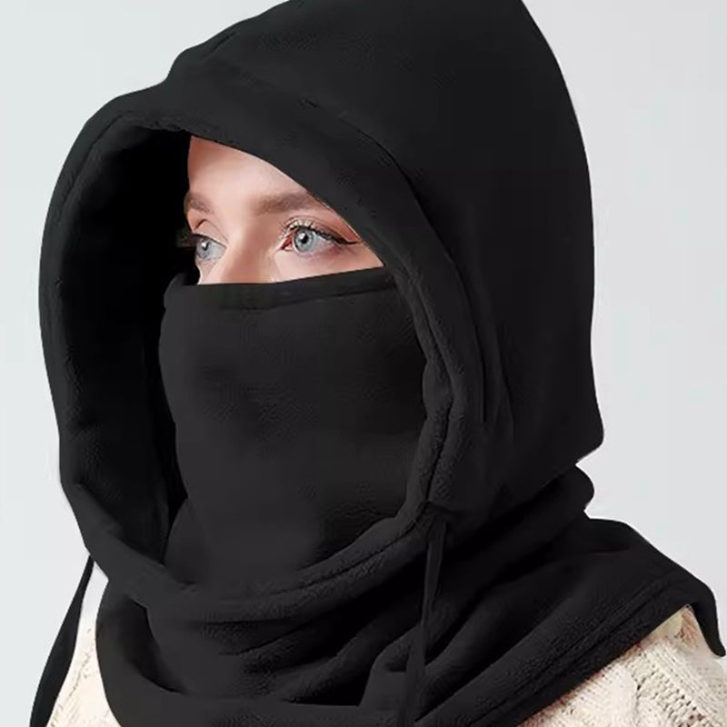 Winter Thermal Neck Warmer, Outdoor Fleece Balaclava Scarf, Skiing Face Mask, Snood Hood Hat, Windproof Keep Warm