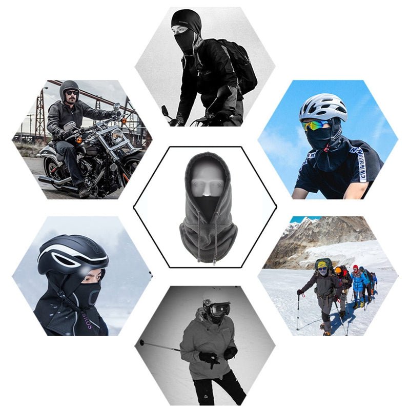 Winter Thermal Neck Warmer Outdoor Fleece Balaclava Scarf Skiing Face Mask Snood Hood Hat Windproof 5