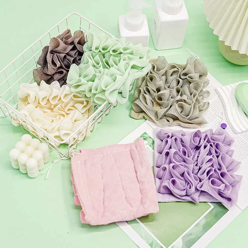 Soft Exfoliating Mesh Bath Ball Towel Loofah With Drawstring Bathing Tool Shower Sponge Skin Care 1