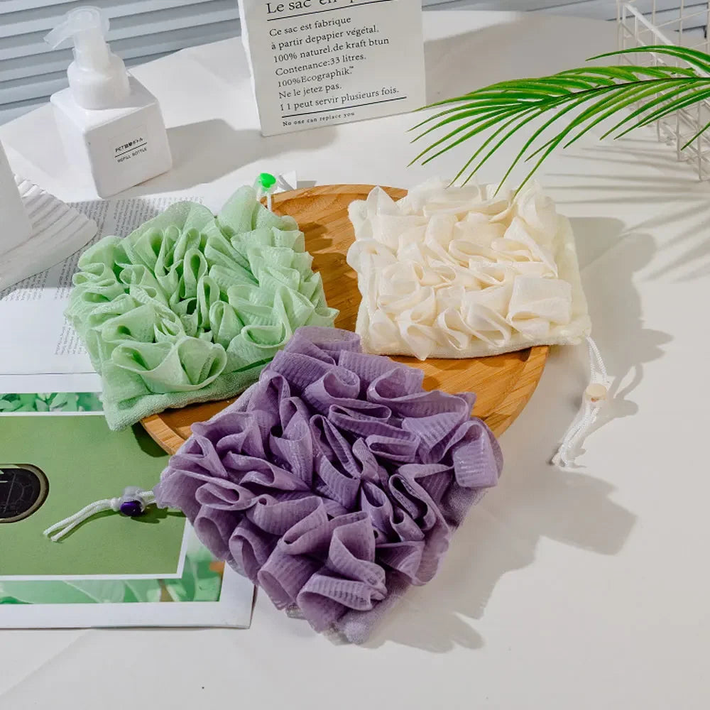 Soft Exfoliating Mesh Bath Ball Towel Loofah With Drawstring Bathing Tool Shower Sponge Skin Care 2