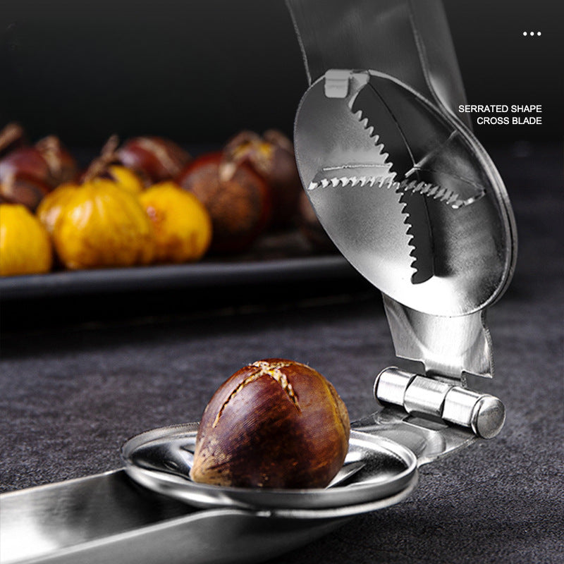 Chestnut Clip, Stainless Steel Chestnut Opener, Household Multifunctional Peeling Tool, Walnut Clip