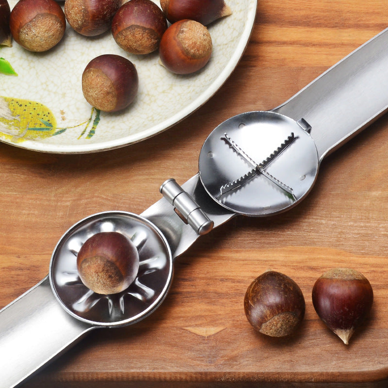 Chestnut Clip Stainless Steel Chestnut Opener Household Multifunctional Peeling Tool Walnut Clip 3