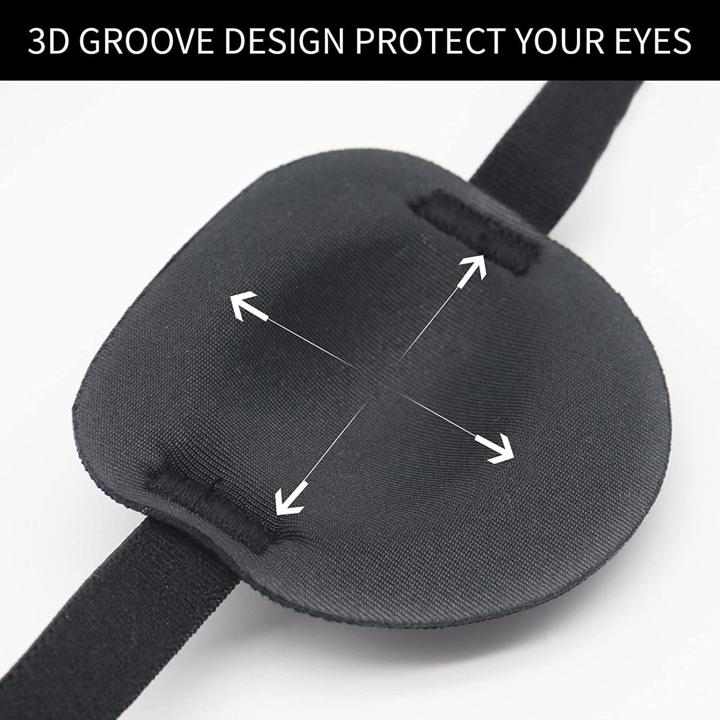 Contoured Soft Amblyopia Lazy Eye Patches, Adjustable Eye Patch For Adults And Kids, Full Coverage For Left Or Right