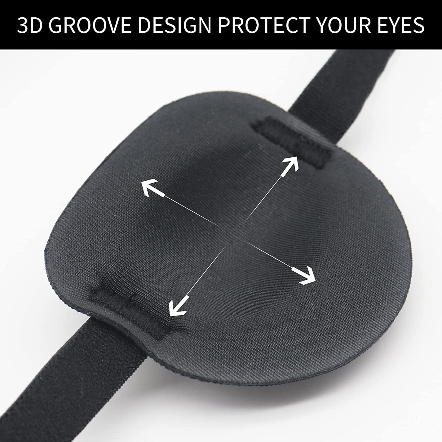 Contoured Soft Amblyopia Lazy Eye Patches, Adjustable Eye Patch For Adults And Kids, Full Coverage For Left Or Right