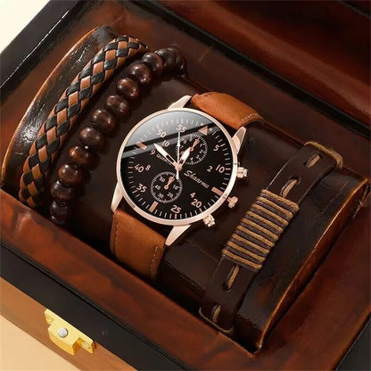 Fashion Men Sports Watches, Business Quartz Wristwatch, Luxury Leather Bracelet Watch, Casual Clock for Men