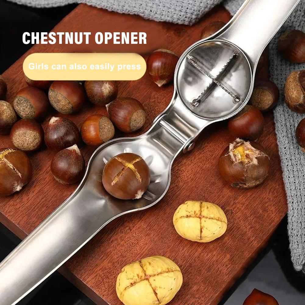 Stainless Steel Quick Chestnut Opener Quick Clip Walnut Pliers Cutter Opener Nut Cracker Sheller Ki 1