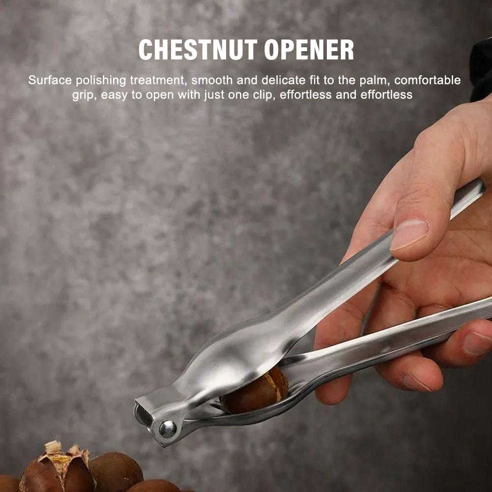 Stainless Steel Quick Chestnut Opener Quick Clip Walnut Pliers Cutter Opener Nut Cracker Sheller Ki 2