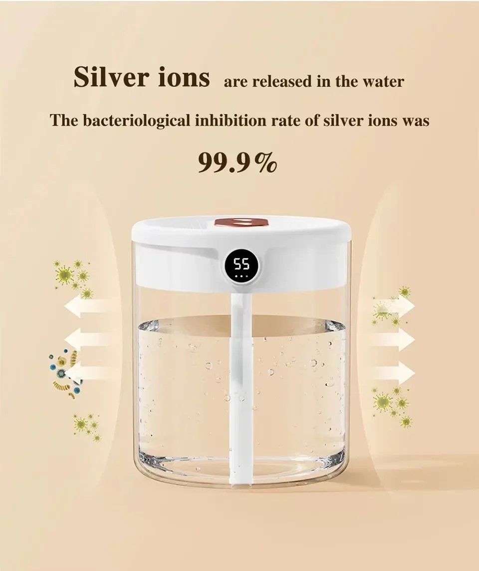 HomeMist DualSpray 2 L USB Humidifier With LED Display 1