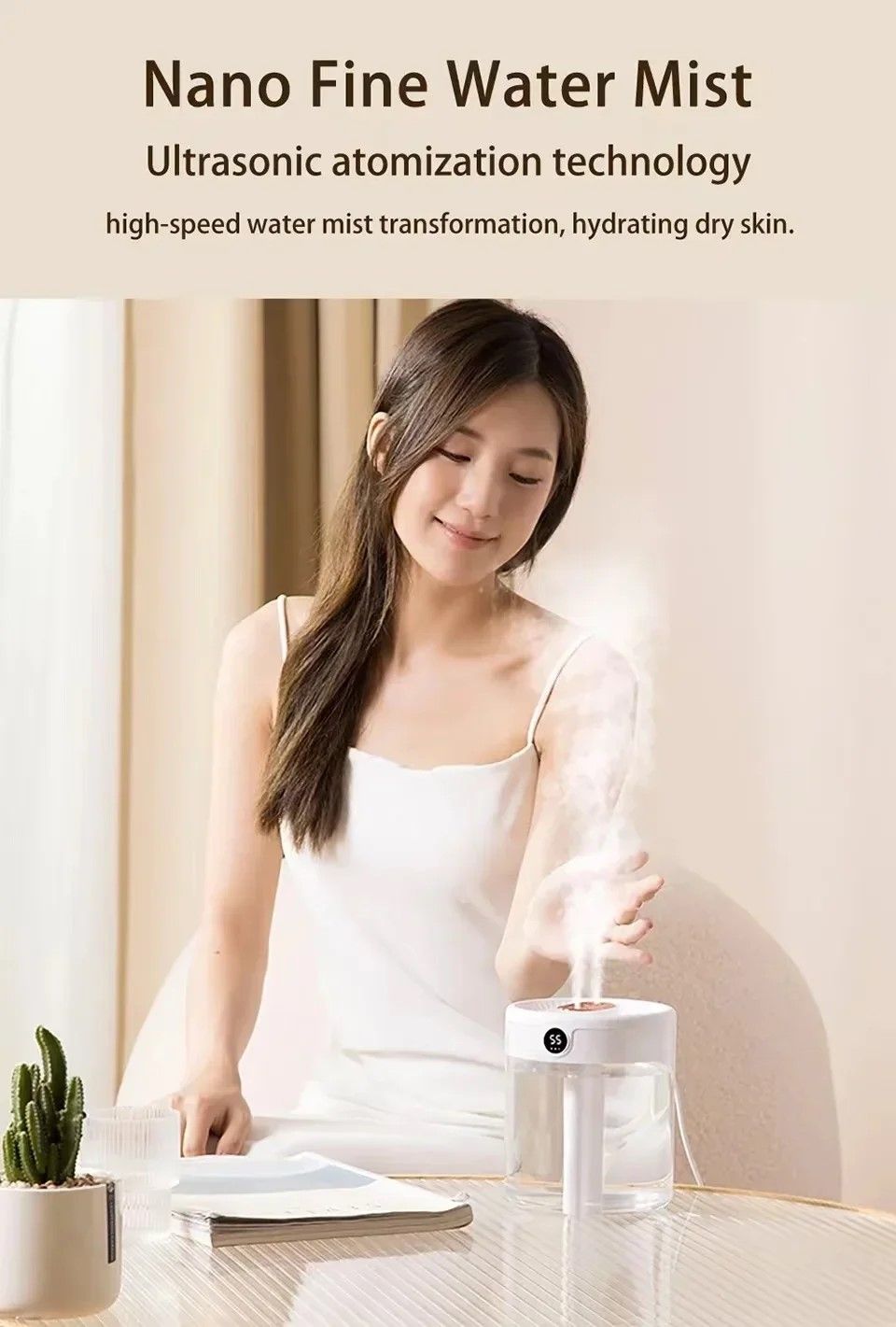HomeMist DualSpray 2 L USB Humidifier With LED Display 10