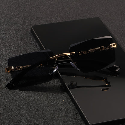 Rimless Rectangle Sunglasses For Men And Women Small Square Shades For Beach And Vacation 1