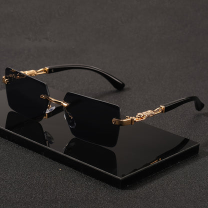 Rimless Rectangle Sunglasses For Men And Women Small Square Shades For Beach And Vacation 4