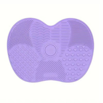Silicone AppleShaped Makeup Brush Cleaner Pad With Suction Cup 5