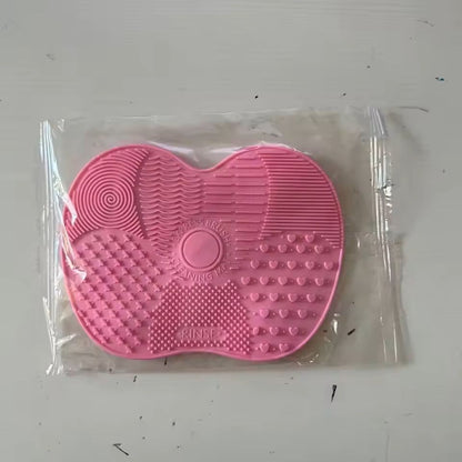 Silicone Apple-Shaped Makeup Brush Cleaner Pad With Suction Cup