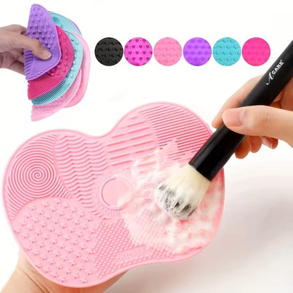 Silicone AppleShaped Makeup Brush Cleaner Pad With Suction Cup 10