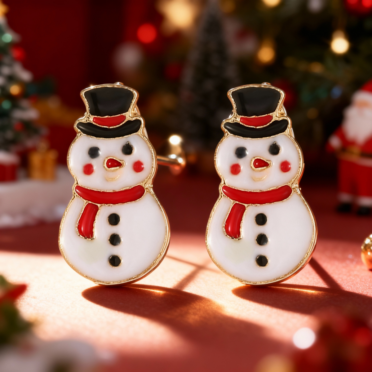 Full Rhinestone Christmas Earrings, Deer, Snowman, Gingerbread, Gift Box, Jewelry for Women & Men