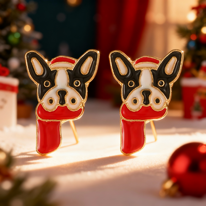 Full Rhinestone Christmas Earrings, Deer, Snowman, Gingerbread, Gift Box, Jewelry for Women & Men
