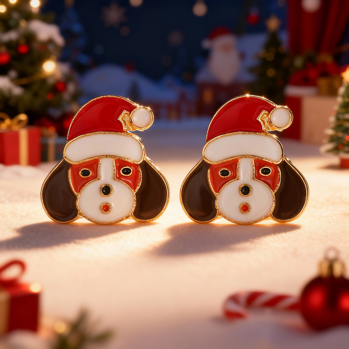 Full Rhinestone Christmas Earrings, Deer, Snowman, Gingerbread, Gift Box, Jewelry for Women & Men