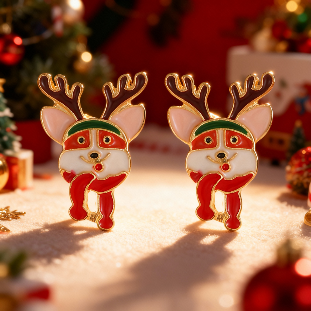 Full Rhinestone Christmas Earrings, Deer, Snowman, Gingerbread, Gift Box, Jewelry for Women & Men