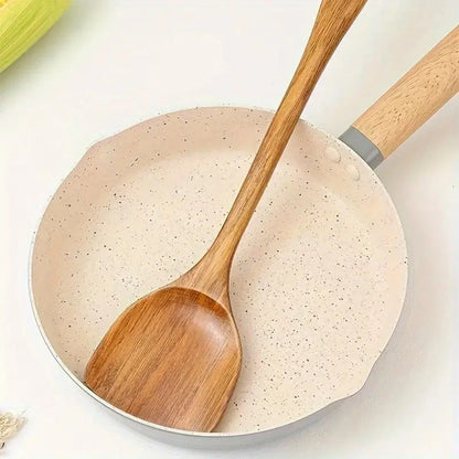NaturalWood Long-Handle Cooking Spatula – premium wooden turner for non-stick cookware