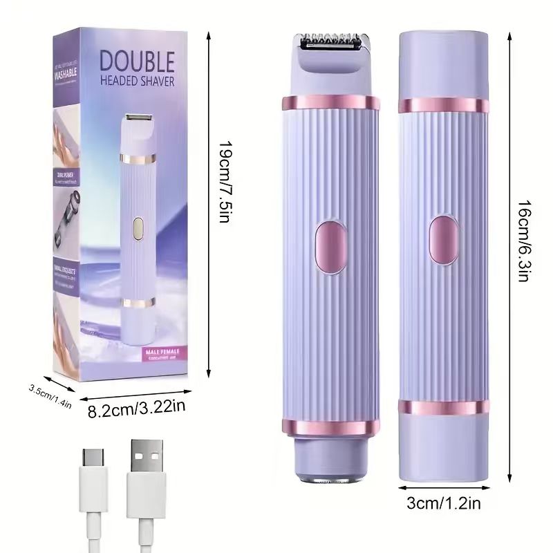 Portable wet and dry body hair remover, two in one women's electric shaver for smooth, precise results on face, legs