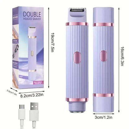 Portable wet and dry body hair remover, two in one women's electric shaver for smooth, precise results on face, legs
