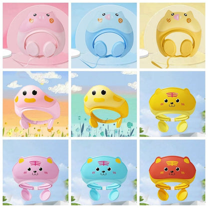 Safety Cute Animal Shape Baby Shower Cap, Soft Ear Protection, Adjustable