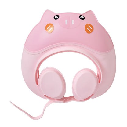 Safety Cute Animal Shape Baby Shower Cap, Soft Ear Protection, Adjustable