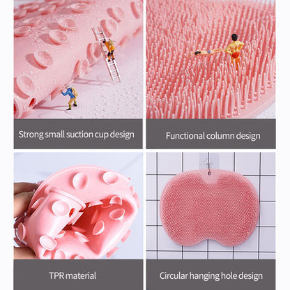 Anti-Slip Suction Cup Exfoliating Foot Brush and Back Scrubber - Body Dirt Removal Tool
