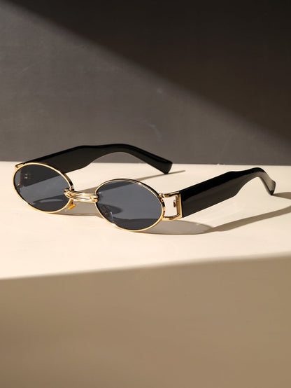 Unisex Plastic Oval Frame Sunglasses for Travel, Beach, Photography