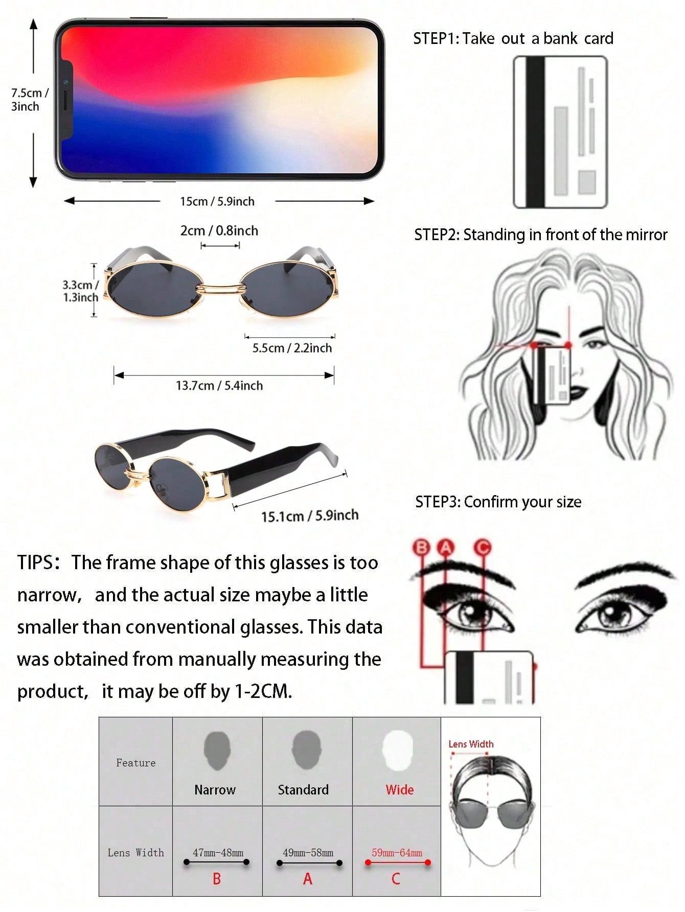 Unisex Plastic Oval Frame Sunglasses For Travel Beach Photography 3