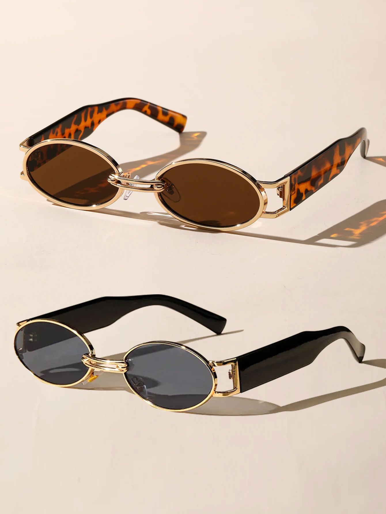 Unisex Plastic Oval Frame Sunglasses For Travel Beach Photography 5