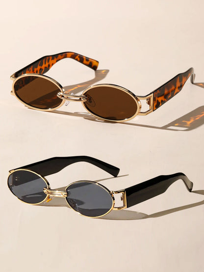 Unisex Plastic Oval Frame Sunglasses For Travel Beach Photography 5