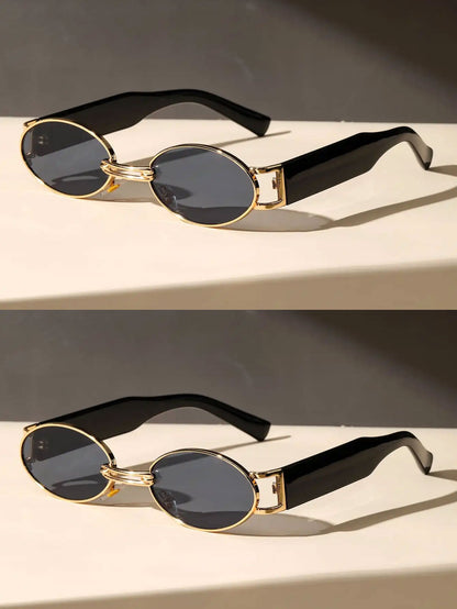 Unisex Plastic Oval Frame Sunglasses For Travel Beach Photography 6