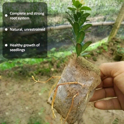 EcoGrow 8x10 Cm Biodegradable Nursery Bags  100 Pack Seed Starter Fabric Pots 4