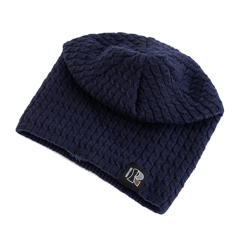 Fashion Slouchy Beanie Hat Warm Fleece Lined Ski Cap Men WomenMen Women Letter Label Ski Sports Cap 2