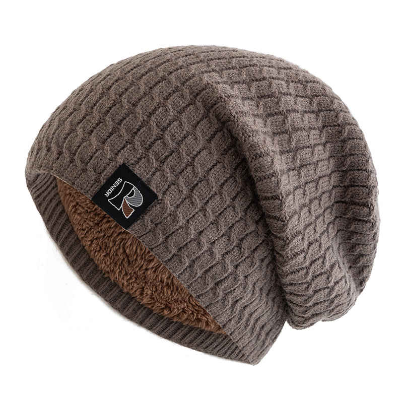 Fashion Slouchy Beanie Hat Warm Fleece Lined Ski Cap Men WomenMen Women Letter Label Ski Sports Cap 8