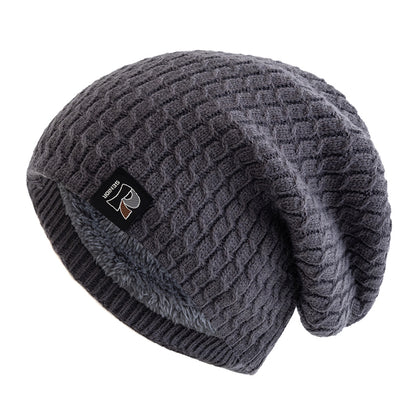 Fashion Slouchy Beanie Hat Warm Fleece Lined Ski Cap Men WomenMen Women Letter Label Ski Sports Cap 9