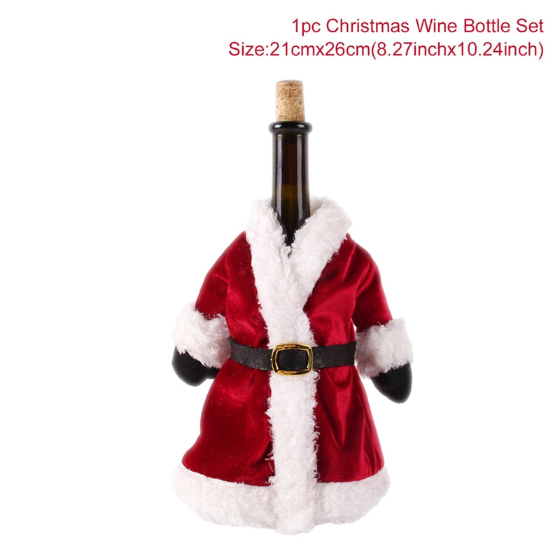 Merry Christmas Wine Bottle Cover Decorations For Home Xmas Cristmas Ornament Xmas Navidad Gifts Ha 4