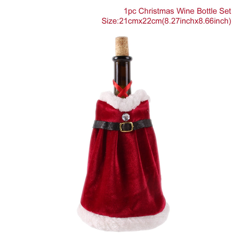 Merry Christmas Wine Bottle Cover Decorations For Home Xmas Cristmas Ornament Xmas Navidad Gifts Ha 5