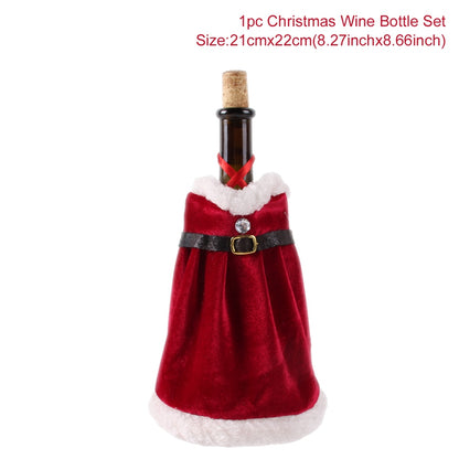 Merry Christmas Wine Bottle Cover Decorations For Home Xmas Cristmas Ornament Xmas Navidad Gifts Ha 5