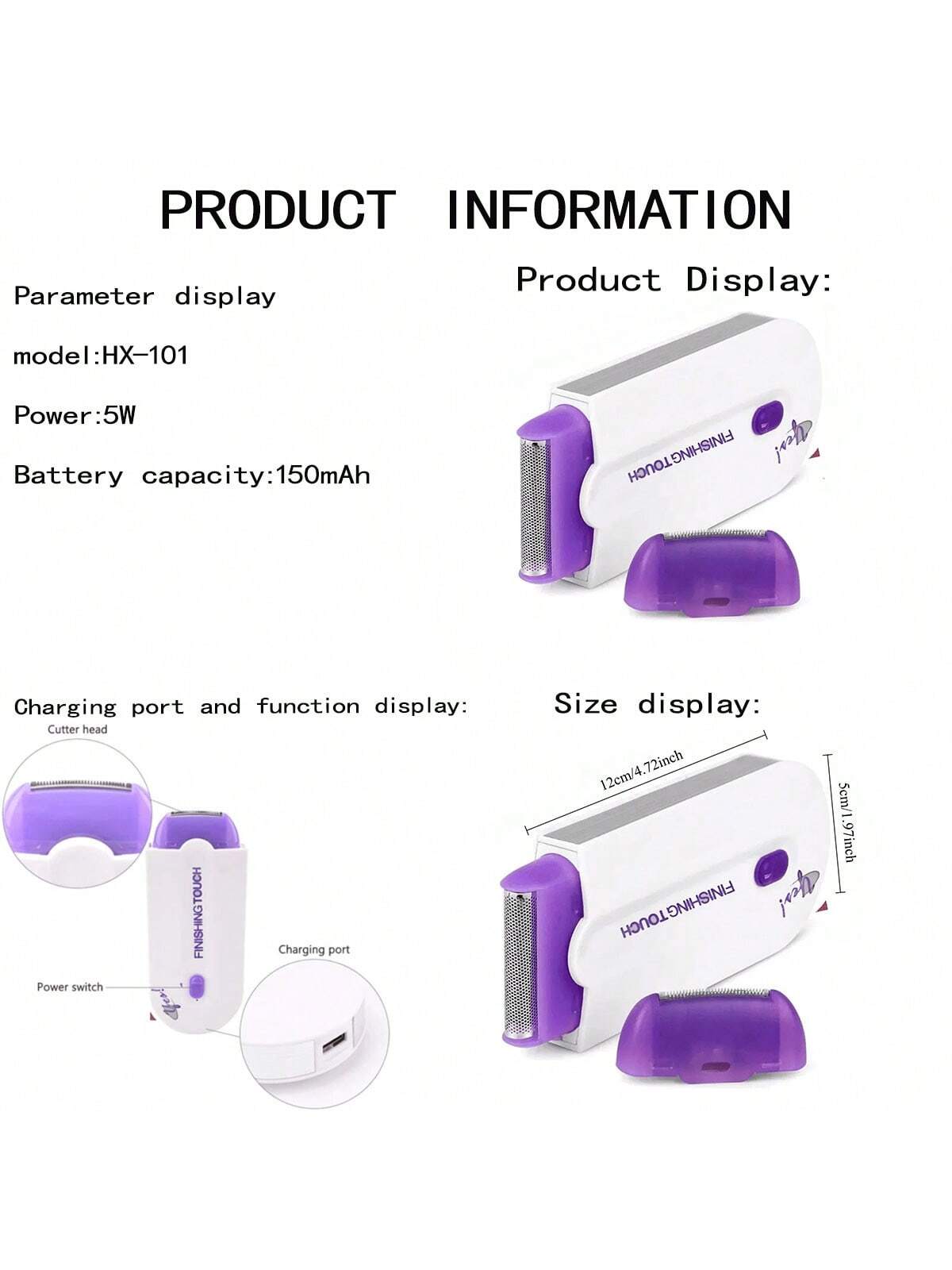 Professional Female Electric Shaver Full Body And Facial Leg Bikini Hair Removal Device Gentle For  3